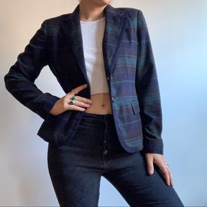 Black/Navy/Green Plaid Blazer